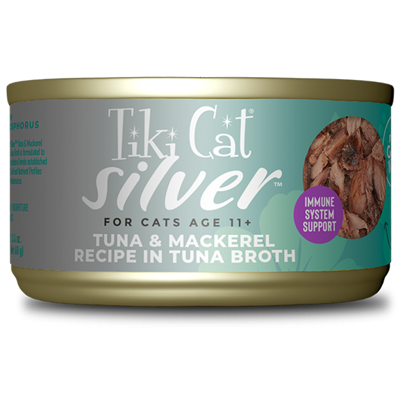 Tiki Cat Cat Canned Food Silver Senior Tuna & Mackerel In Broth 68g
