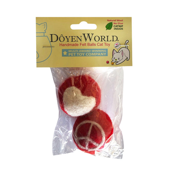 Doyen World Peace & Love Felt Ball Cat Toy