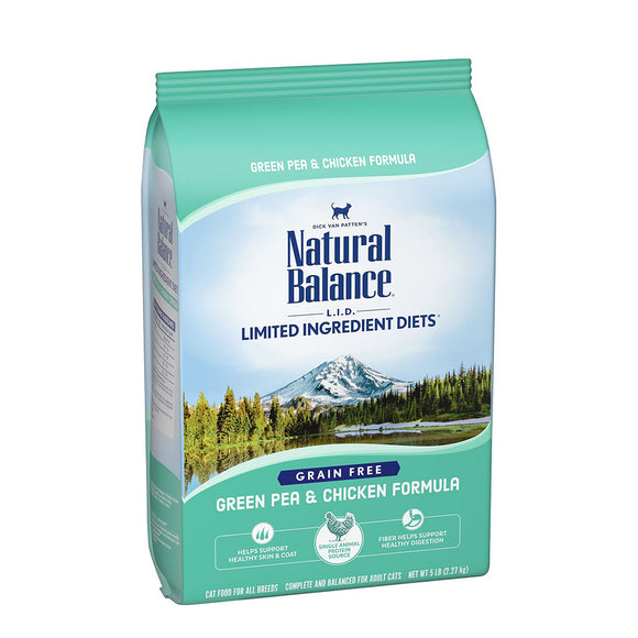 Natural Balance L.I.D. Limited Ingredient Diets Dry Cat Food Green Pea & Chicken Formula 2.27kg