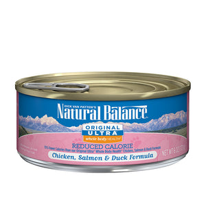 Natural Balance Canned Cat Food Ultra Reduced Calorie Chicken Salmon and Duck 6oz