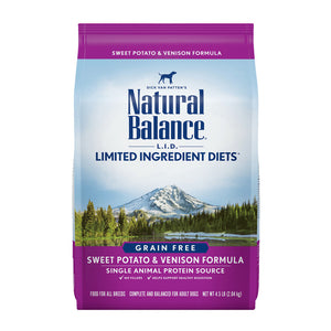 Natural Balance Dry Dog Food L.I.D. Sweet Potato and Venison 4.5 Lbs