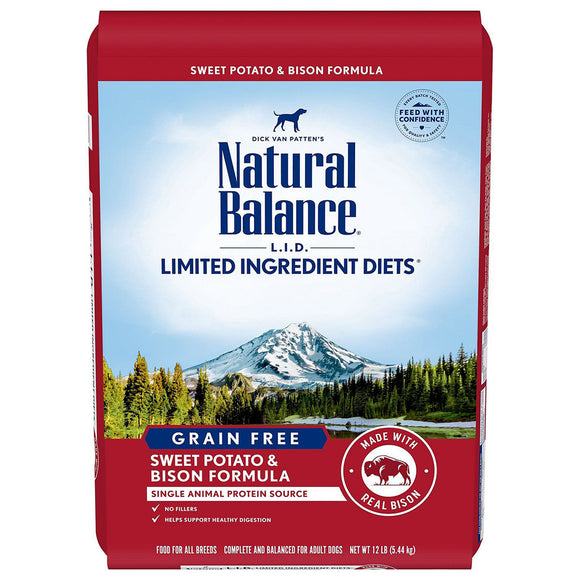 Natural Balance Dry Dog Food LID Sweet Potato & Bison 12lbs