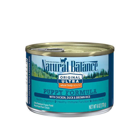 Natural Balance Canned Dog Food Ultra Puppy Chicken Duck and Rice 6oz