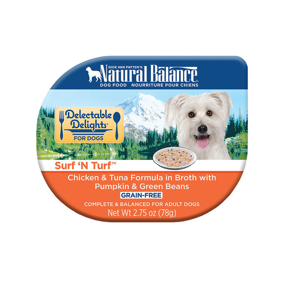 Natural Balance Delectable Delights Wet Cups for Dogs Broth Surf 'N Turf 2.75 oz