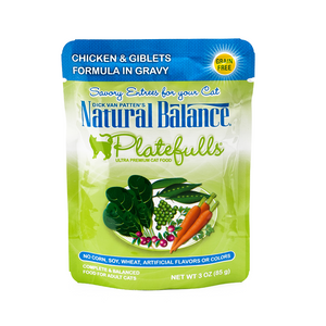 Natural Balance Platefulls Cat Food Chicken & Giblets Formula in Gravy 85g