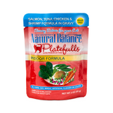 Natural Balance Platefulls Cat Food Indoor Salmon, Tuna, Chicken & Shrimp Formula in Gravy 85g