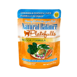 Natural Balance Platefulls Cat Food Indoor Chicken & Chicken Liver Formula in Gravy 85g