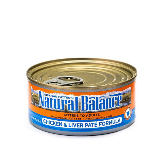 Natural Balance Kitten to Adults Ultra Cat Food Chicken & Liver Pate Formula 5.5 oz