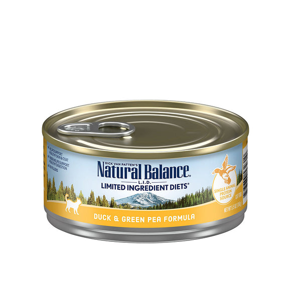 Natural Balance Canned Cat Food L.I.D. Duck and Greenpea 5.5oz