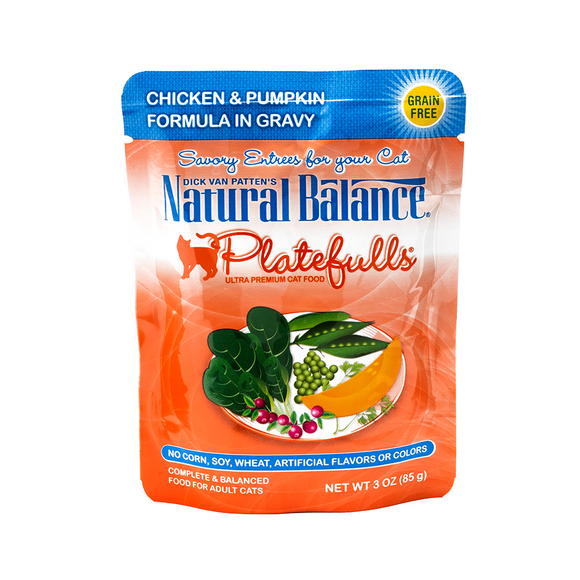 Natural Balance Platefulls Cat Food Chicken & Pumpkin Formula in Gravy 3 oz