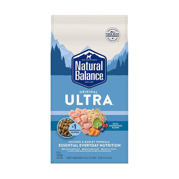 Natural Balance Dry Dog Food Ultra Chicken & Barley 4 Lb