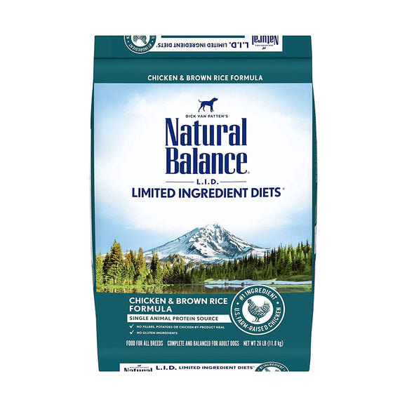 Natural Balance Dry Dog Food LID Chicken & Brown Rice 12 lb