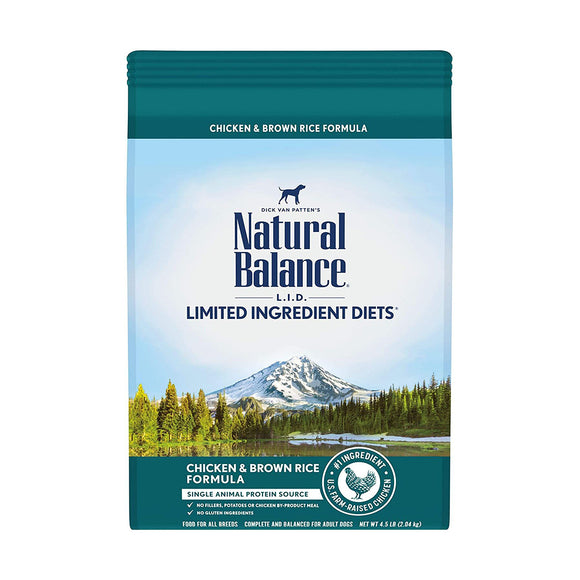 Natural Balance Dry Dog Food LID Chicken & Brown Rice 4 lb