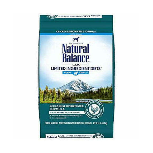 Natural Balance Dry Dog Food LID Puppy Chicken & Brown Rice 24 lb