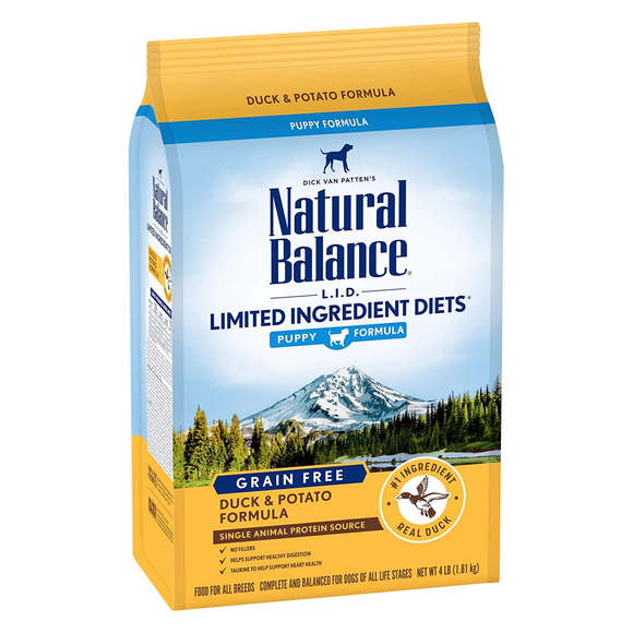 Natural Balance Dog Dry Food Limited Ingredient Diet Puppy Formula Duck & Potato 1.81kg