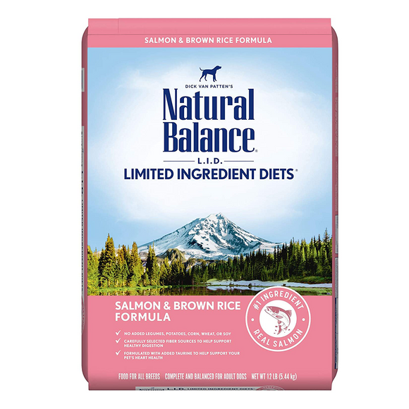 Natural Balance Dry Dog Food LID Salmon & Brown Rice 12 lb