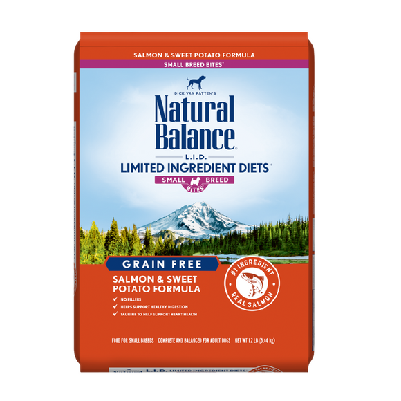 Natural Balance Dry Dog Food Limited Ingredient Diet Small Breed Bites Salmon & Sweet Potato 5.44kg