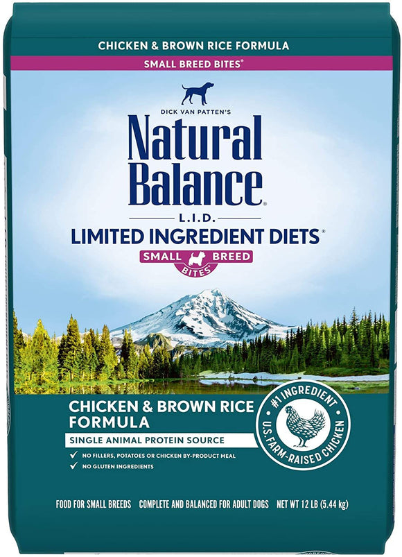 Natural Balance Dry Dog Food LID Small Breed Chicken & Brown Rice 12 Lb