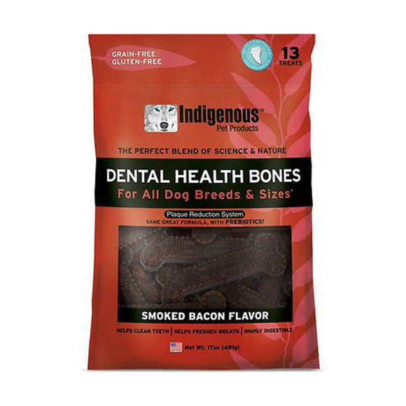 Indigenous Dog Dental Bone Grain Free Bacon 13 Ct