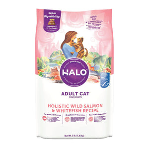 Halo Grain Free Kitten Holistic Wild Salmon & Whitefish Dry Cat Food 1.36kg