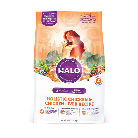 Halo Holistic Natural Dry Food For Puppies Chicken & Chicken Liver 1.81kg