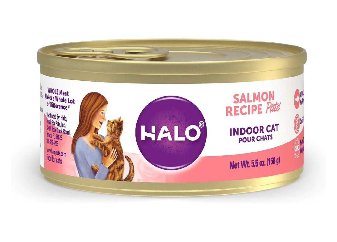 Halo Salmon Recipe Pate Indoor Cat Wet Food 156g Bow Wow