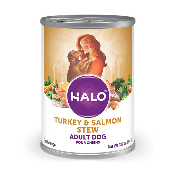 Halo Canned Dog Food Turkey & Salmon Stew 374g