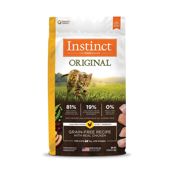 Nature's Variety Instinct Cat Dry Food Original Grain Free Chicken 5Lbs