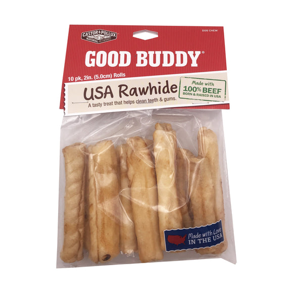 Castor & Pollux Treat Good Buddy Rawhide-Roll Chicken 3Inches 10 Ct