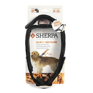 Sherpa Dog Collar Build-In Leash Black X Large