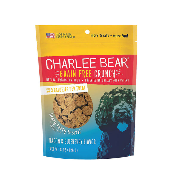 Charlee Bear Grain-free Crunch Dog Treats Bacon & Blueberry 226g