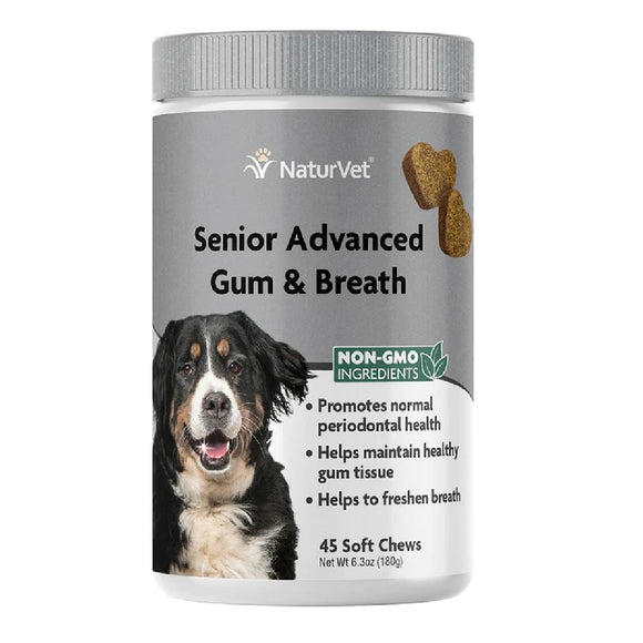 NaturVet Senior Advanced Gum & Breath Dog Supplements 45 Soft Chews