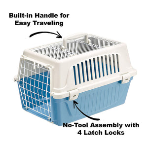 Midwest Homes For Pets Atlas Top Load Carrier Blue 19 In