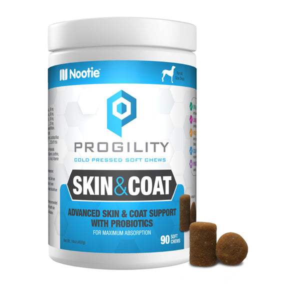 Nootie Dog Progility Skin & Coat with Probiotics Soft Chews 90 Ct