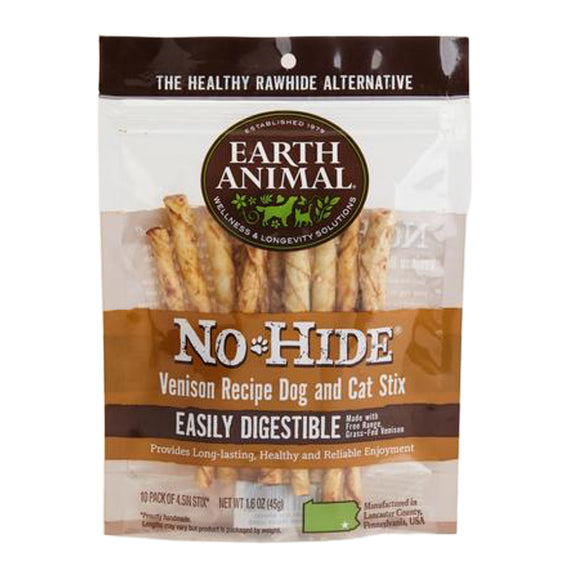 Earth Animal No-Hide Venison Stix 10 Ct