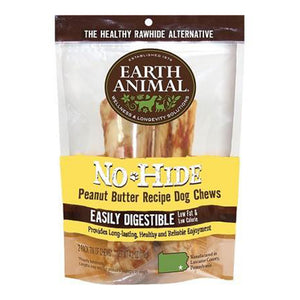 Earth Animal No-Hide Peanut Butter Chews 4 inch 2 pack