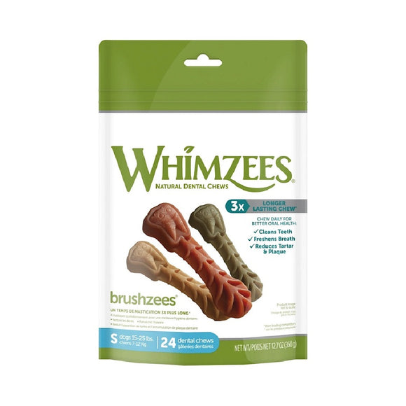 Whimzees Natural Dental Chews Small Brushzees 24 Ct