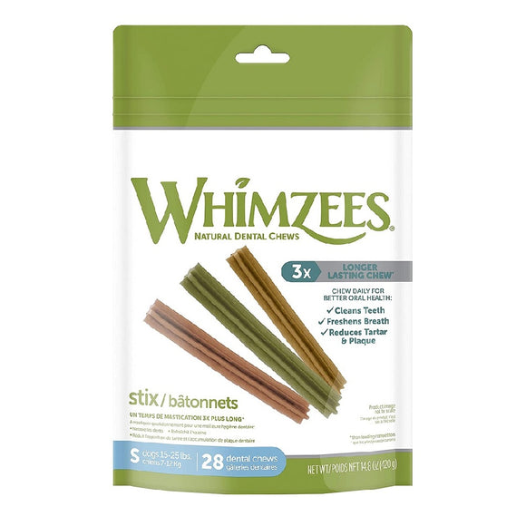 Whimzees Natural Dental Chews Stix Small 28 Ct
