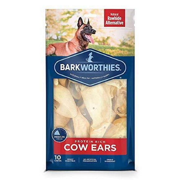 Barkworthies Cow Ears All Natural Dog Chews 10-pc
