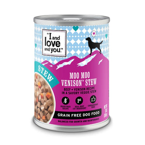 I and Love and You Dog Canned Food Grain-free Moo Moo Venison 13 oz