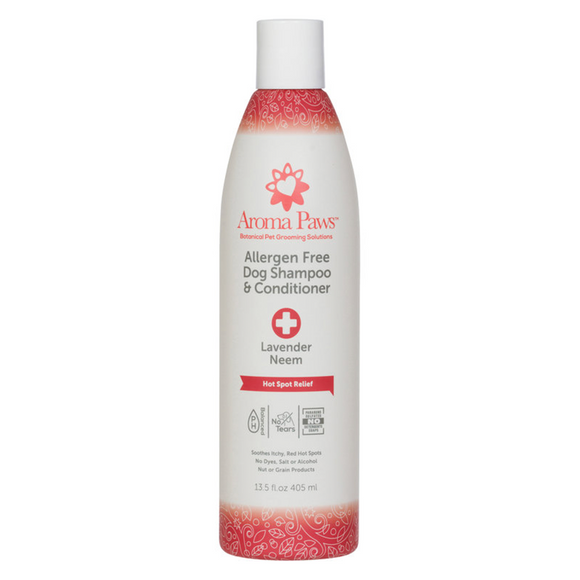 Aroma Paws Hot Spot Relief Shampoo Allergen Free Lavender Neem 405ml