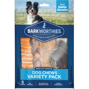 Barkworthies Dog Chews Variety Pack Medium 5 CT