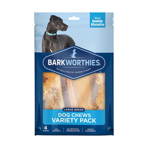 Barkworthies Dog Chews Variety Pack Large 4 Ct