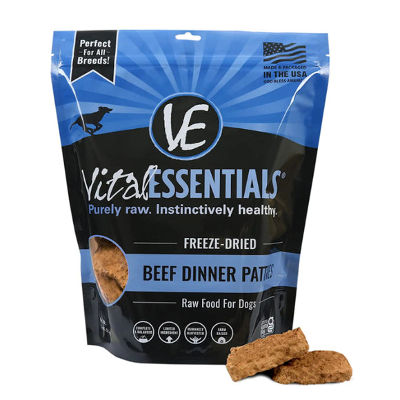 Vital Essentials Freeze-dried Beef Dinner Patties for Dogs 396g