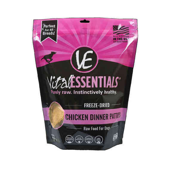 Vital Essentials Freeze-dried Chicken Dinner Patties for Dogs 396g
