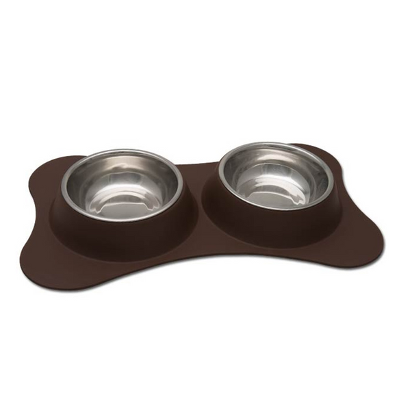 Loving Pets Bowl Dolce Flex Double Diner Chocolate Small