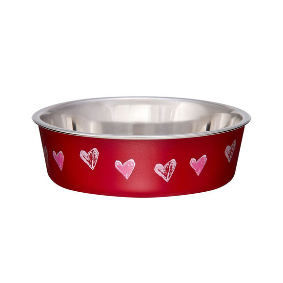 Loving Pets Bella Bowl Hearts Red Small