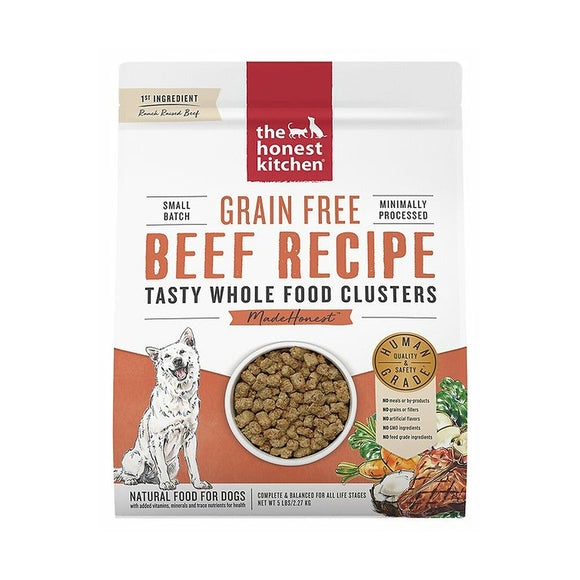 The Honest Kitchen Dry Dog Food Whole Food Clusters Grain-Free Beef Recipe 2.27kg