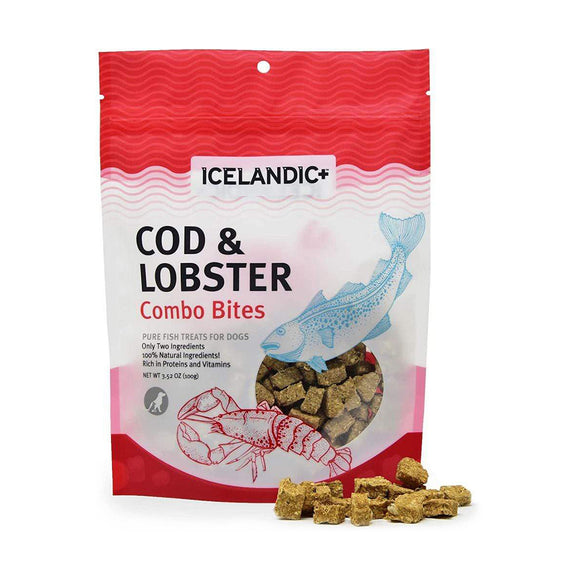 Icelandic+ Dog Treat Combo Bites Cod and Lobster 3.52oz