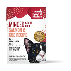 The Honest Kitchen Minced Grain-free Salmon & Cod Recipe in Broth Cat Food 155g